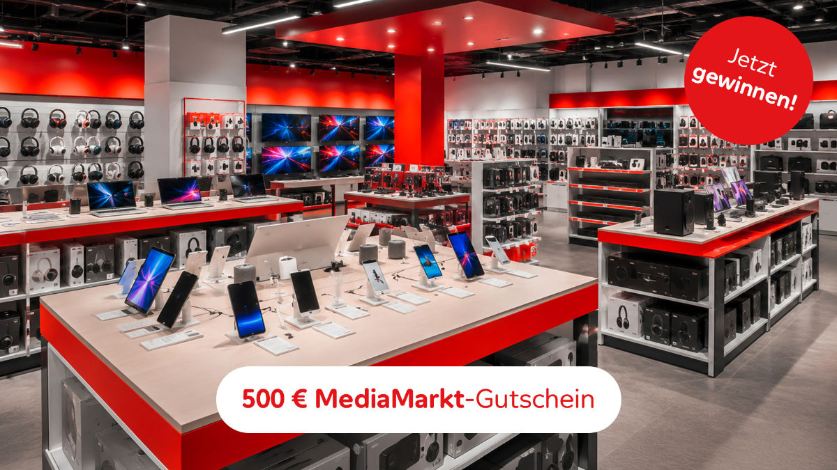 einen MediaMarkt-Gutschein im Wert von 500 €