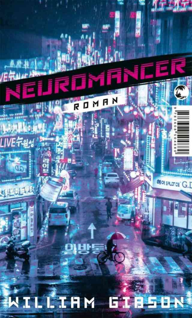 den Roman „Neuromancer“ von William Gibson in der Taschenbuchausgabe