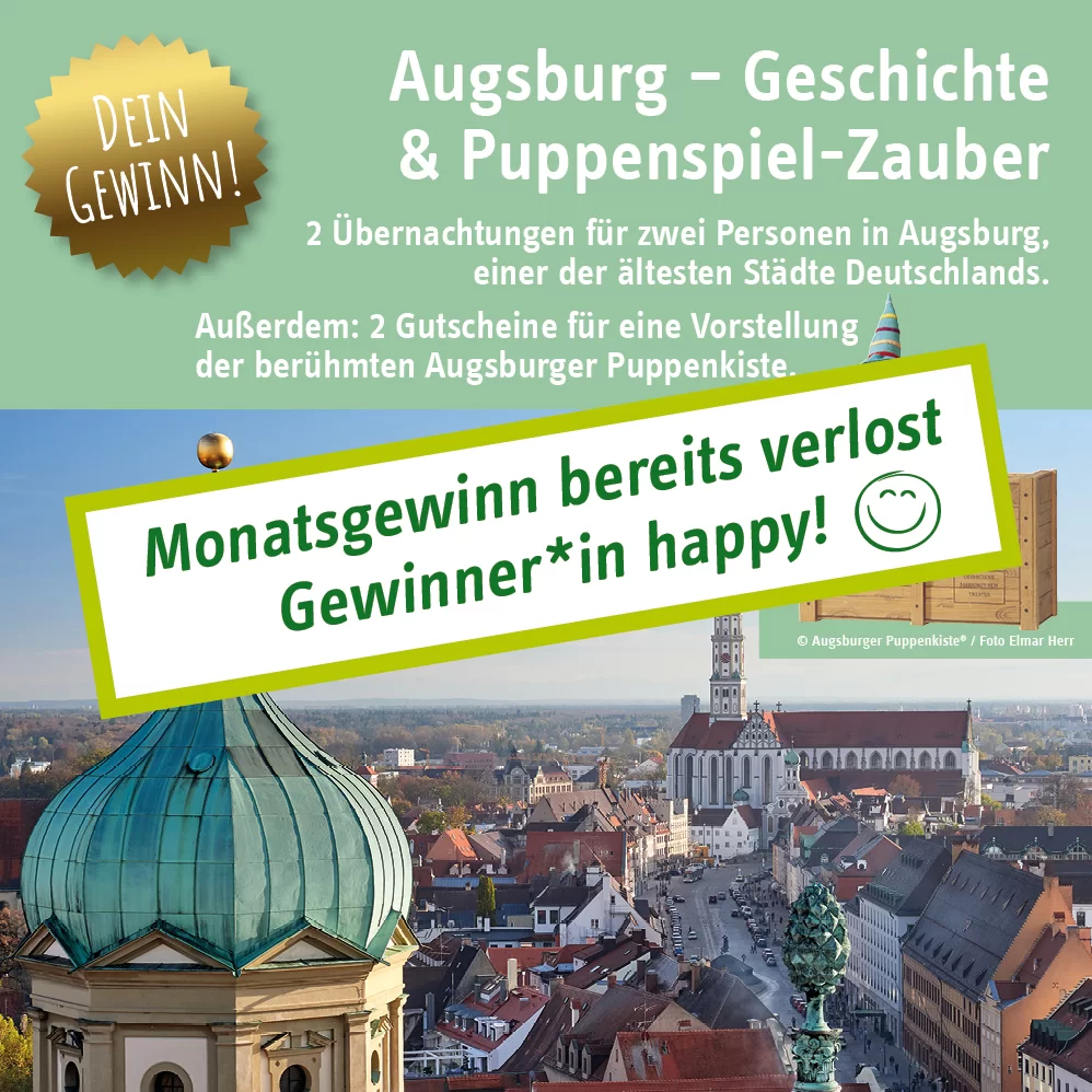 umfasst ausschließlich den Hotel-Wertgutschein sowie einen Gutschein der Augsburger Puppenkiste für 2 Personen