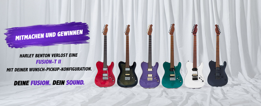 Eine Harley Benton Fusion-T II mit deiner Wunsch-Pickup-Konfiguration