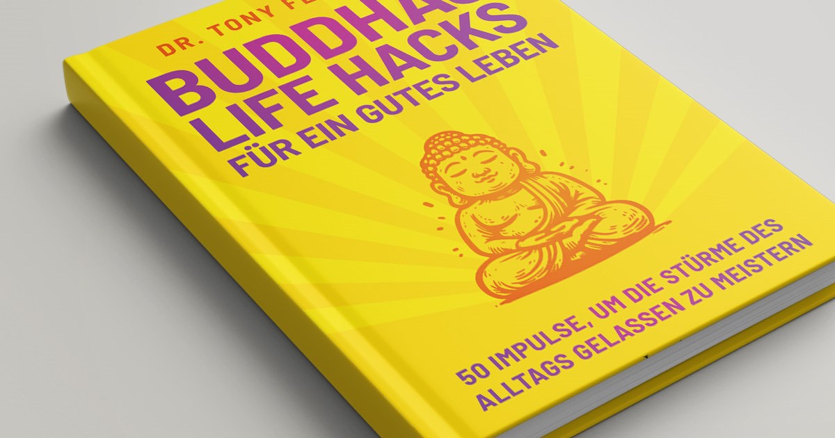 eines von drei Exemplaren des Buches „Buddhas Life Hacks für ein gutes Leben