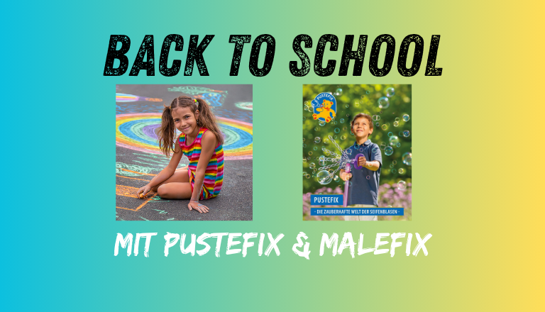 Ein komplettes Schulstart-Paket von PUSTEFIX & MALEFIX