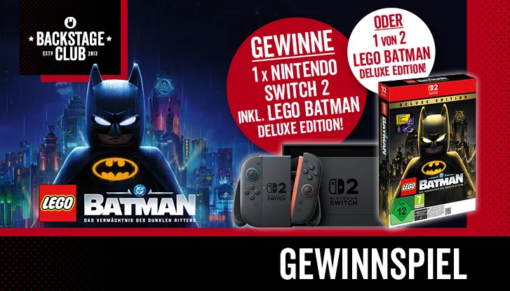 LEGO Batman: Das Vermächtnis des Dunklen Ritters und passend dazu eine Nintendo Switch 2 Konsole