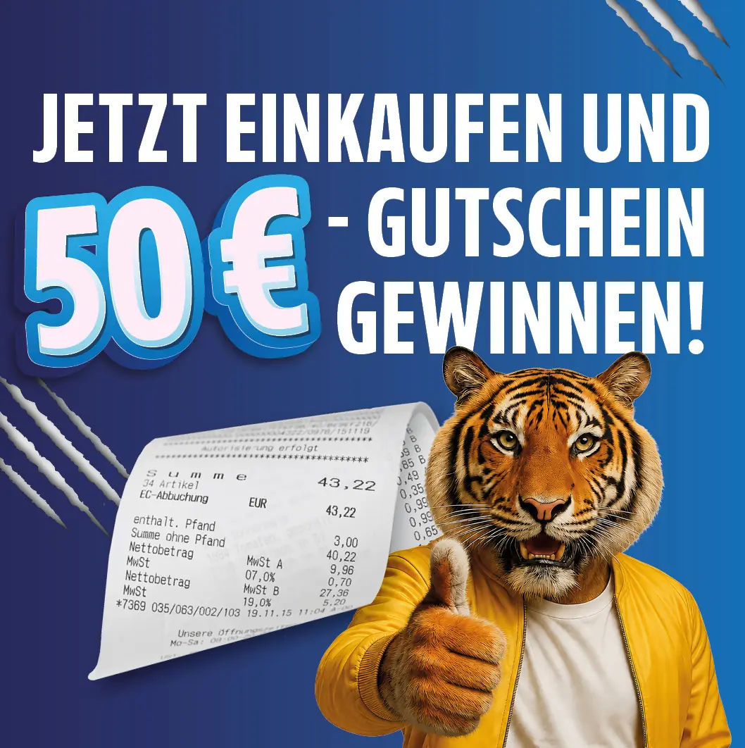 wir (während des Aktionszeitraums) 20 × 50 Euro
