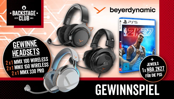 wir zusammen mit unseren Partnern beyerdynamic und 2k, Gaming Headsets und passend dazu das neue NBA2k27 (PS5 Version)